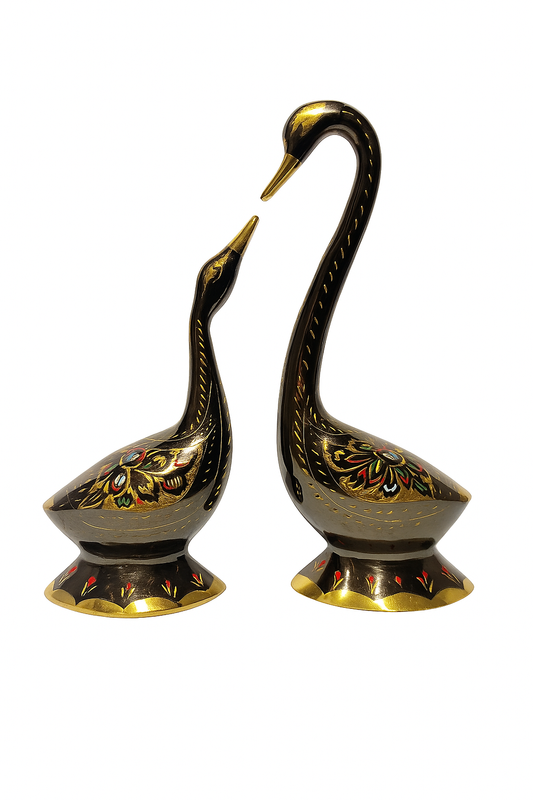The Swan's Serenade: Handcrafted Brass Pair